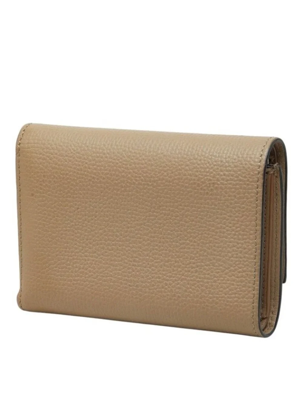 Loewe Anagram Vertical Small Wallet Trifold Beige Leather